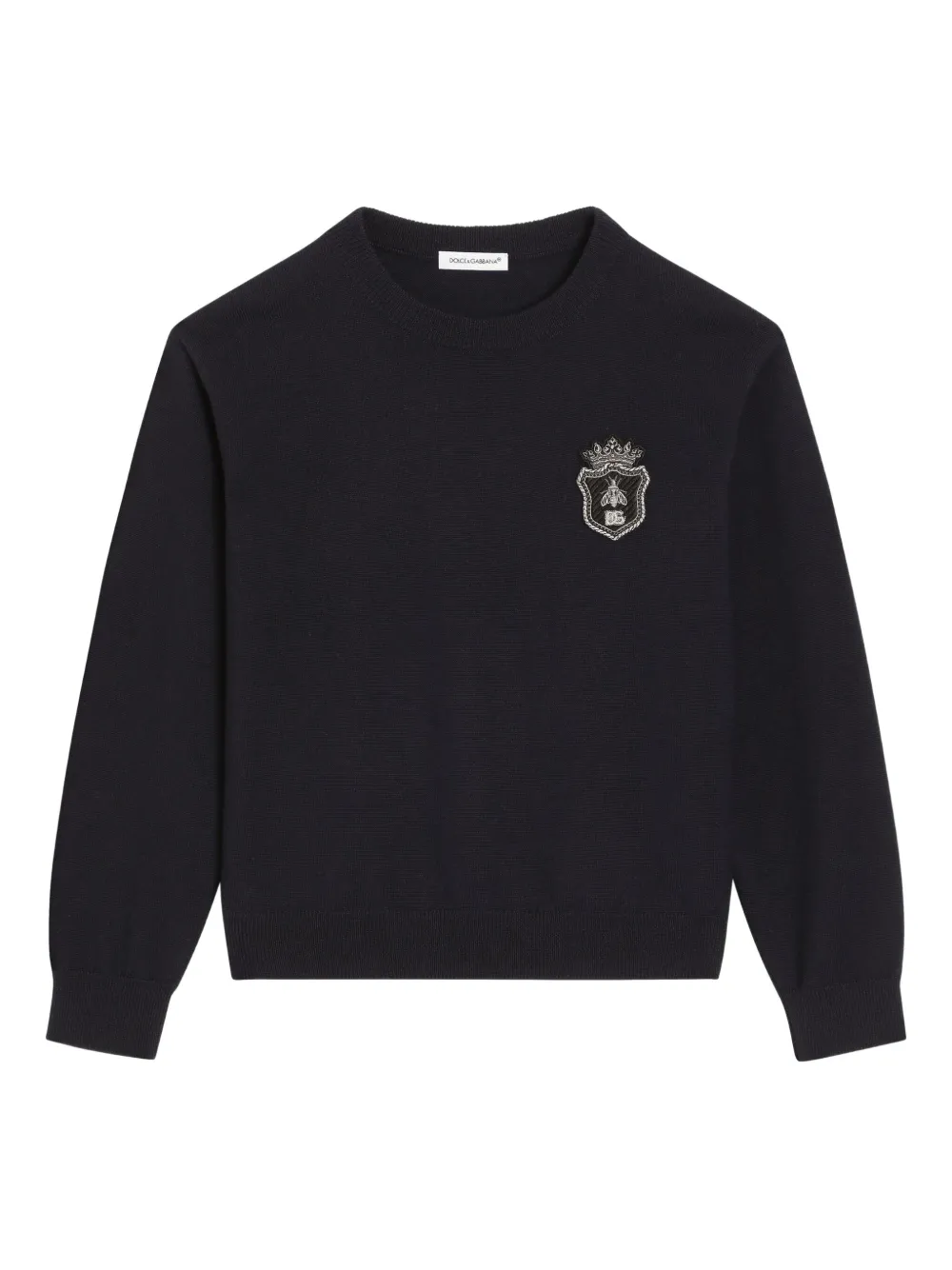 Свитер с круглым вырезом Dolce & Gabbana Kids, черный