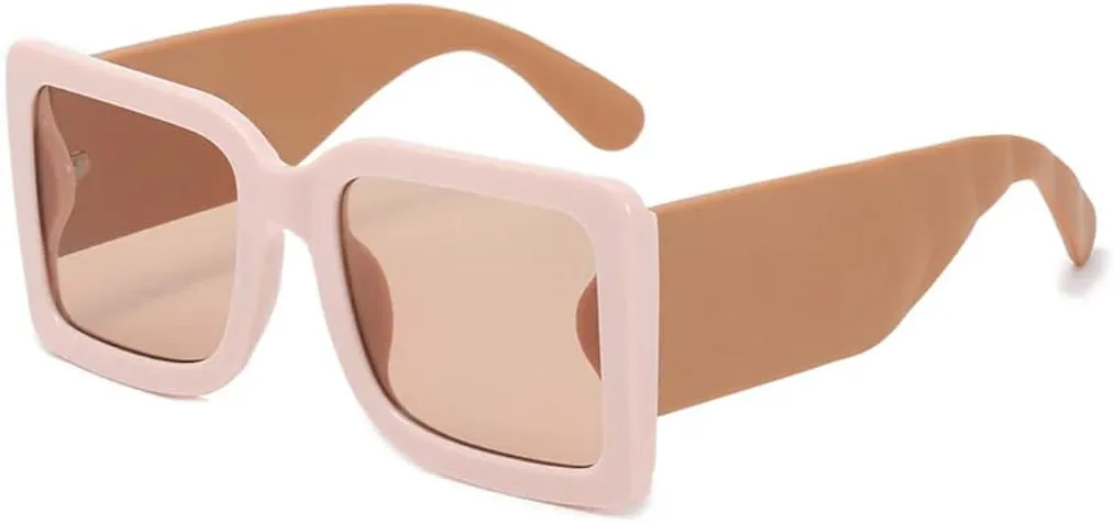 

Солнцезащитные очки для мужчин и женщин - защита UV400 - увеличенные линзы конфетных цветов для занятий спортом на открытом воздухе и вождения DSVIGF, Pink