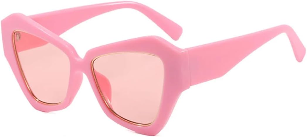 

Популярные модные женские солнцезащитные очки «кошачий глаз» с многоугольными линзами, защитой от УФ-излучения UV400, в ретро-стиле, конфетных цветов, мужские TVTBBVV, Pink