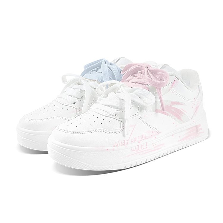 

расслабленные нескользящие амортизирующие низкие скейтерские кроссовки unisex ANTA, синий розовый mismatched