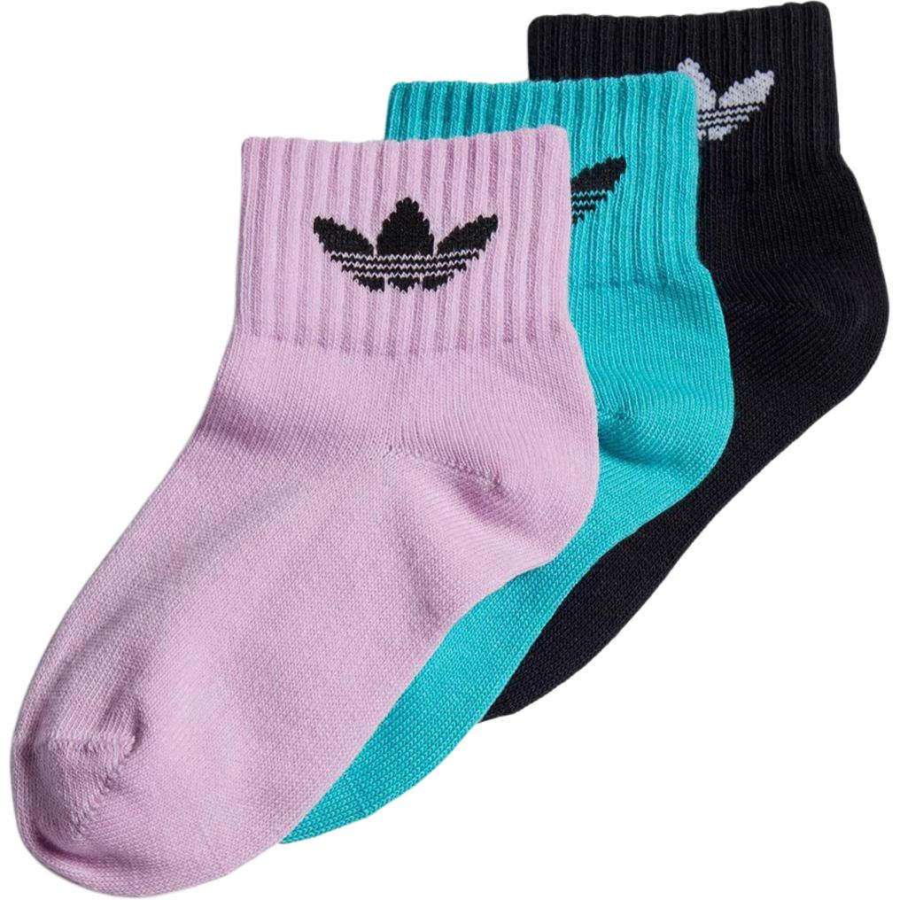 Носки 3 пары детские Adidas Originals, фиолетовый/черный/синий — фото 3