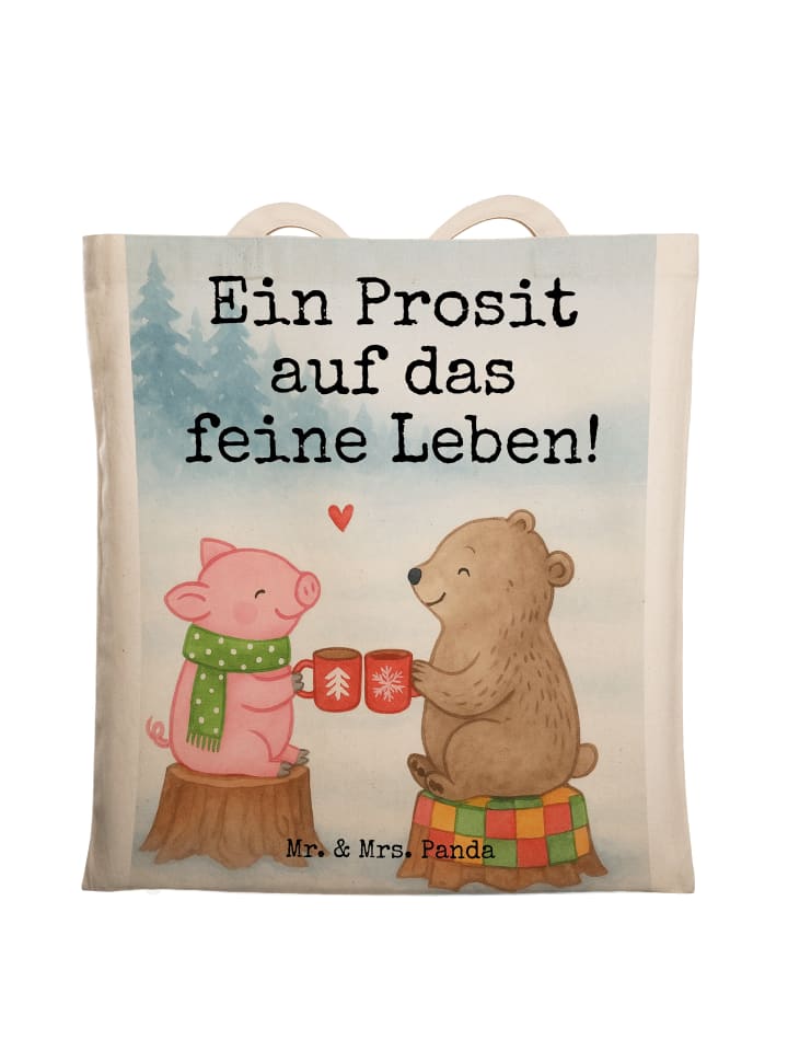 

Mr. & Mrs. Panda Сумка с изображением соуса для глинтвейна и надписью белого цвета