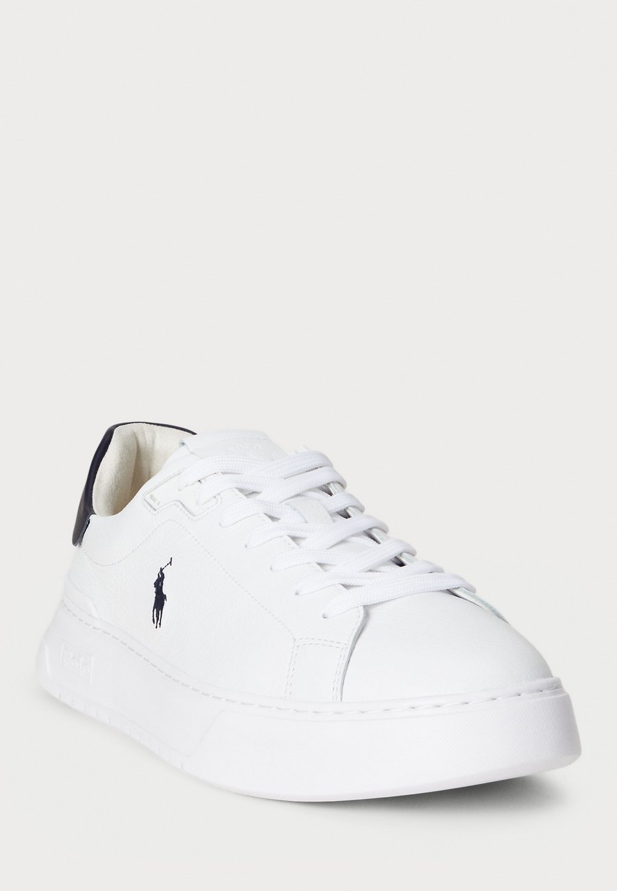 Кроссовки Polo Ralph Lauren RLITE COURT TUMBLED LEATHER SNEAKER, White/Navy/White — фото 2