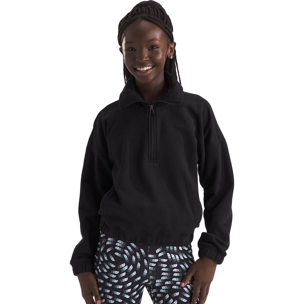 

Флисовая кофта с молнией на 1/4 — для девочек The North Face, черный