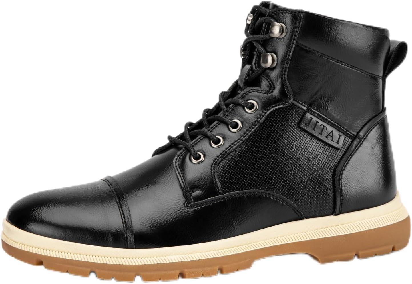 

Мужские оксфорды JITAI с шнуровкой, удобные повседневные зимние ботинки для походов и работы с резиновой подошвой, черный