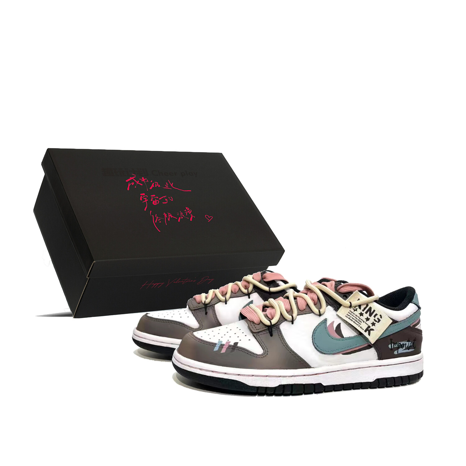 

Кроссовки Nike Dunk Skateboarding Shoes Women's Low-top Brown/Pink, розовый