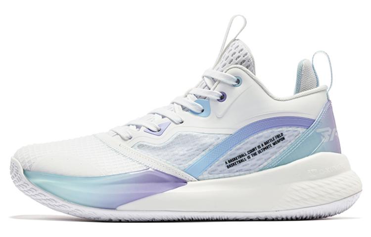 

Qiaodan Мужские низкие баскетбольные кроссовки с противоскользящим и износостойким покрытием, белый, синий и фиолетовые