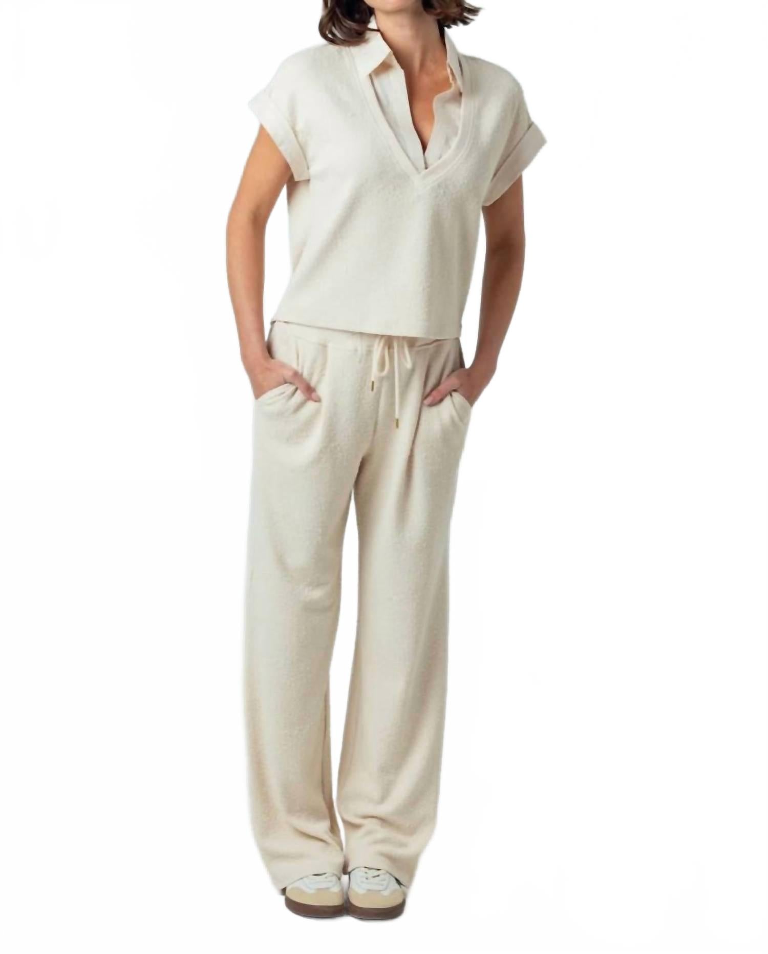 

Лунный топ с V-образным вырезом в березовом оттенке Sundays, Birch