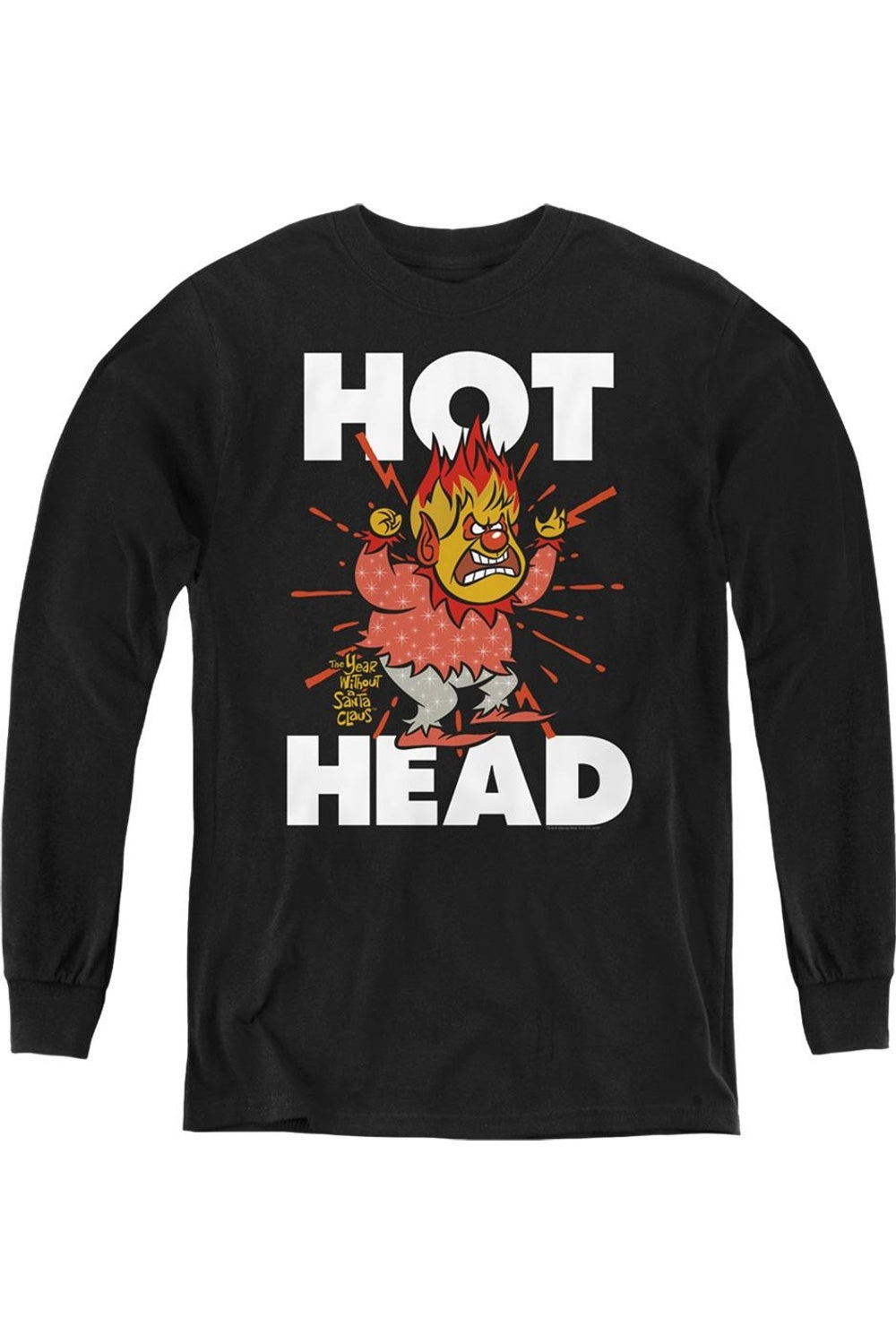 

Молодежная толстовка с длинным рукавом "Год без Санты" Hot Head Gildan, черный