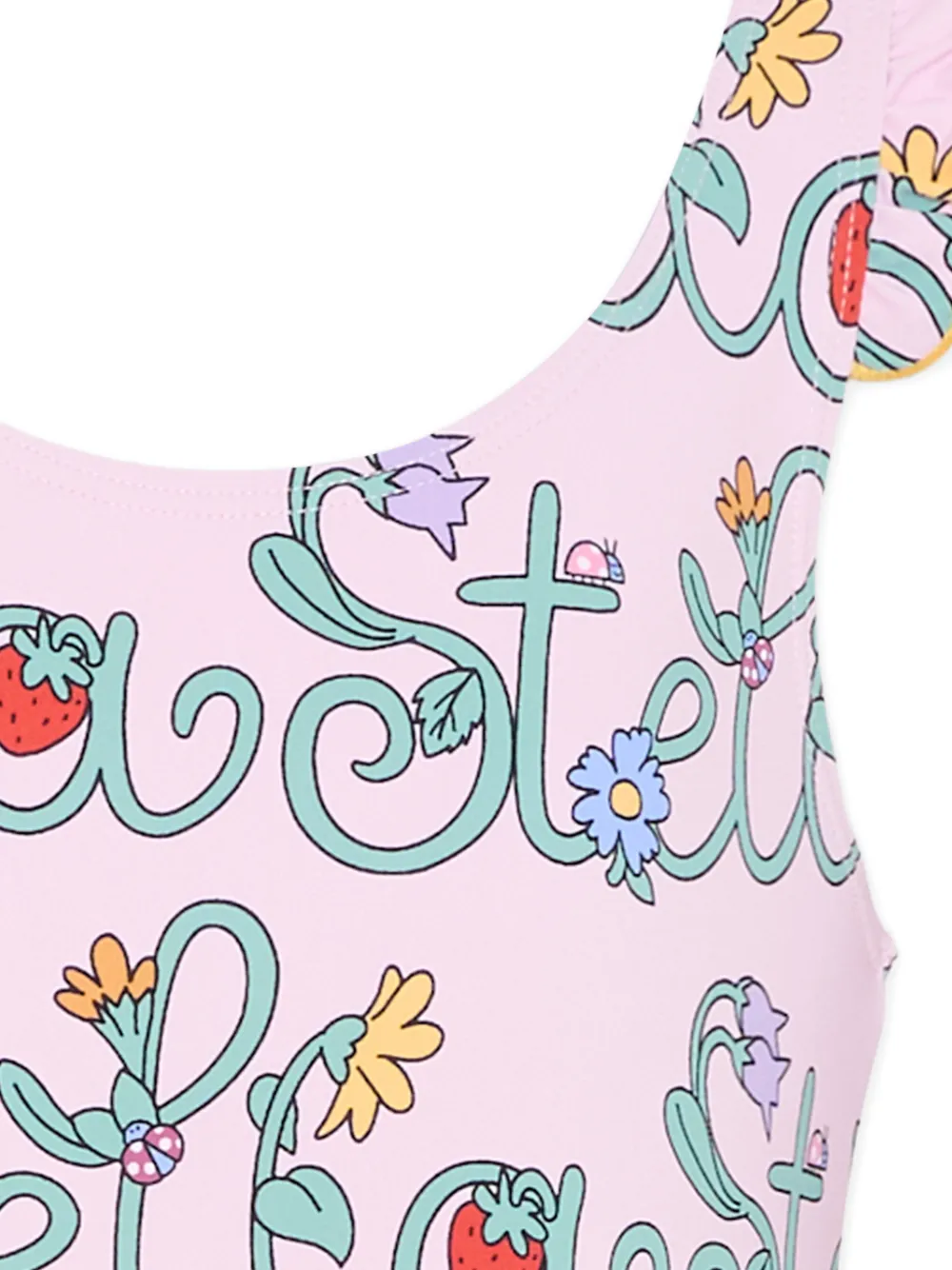Слитный купальник с логотипом Stella Mccartney Kids, розовый — фото 3