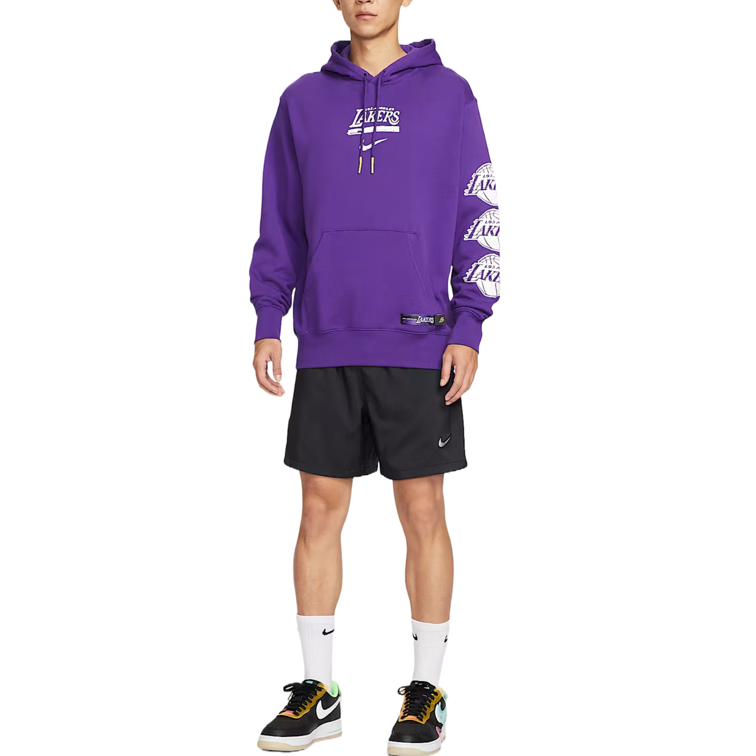 Свитшот Courtside мужской Nike, all-domain фиолетовый/amarillo желтый — фото 4