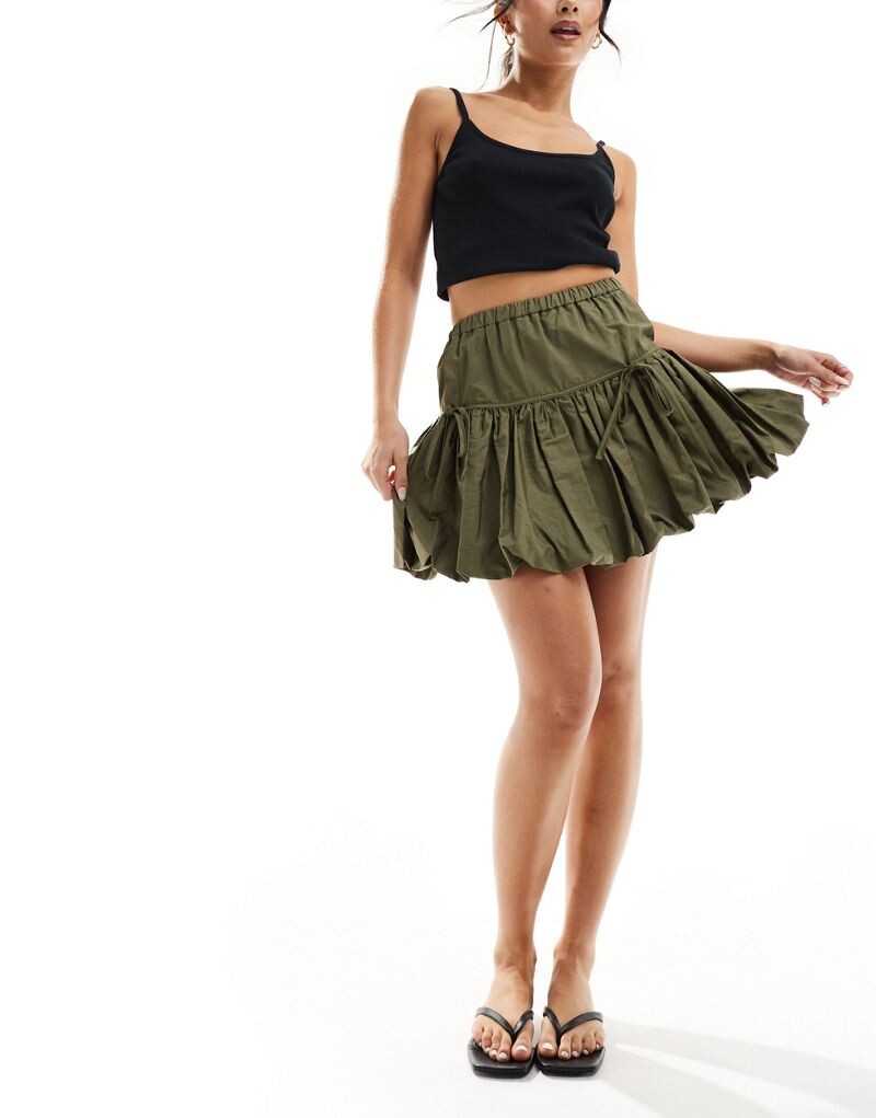 

Розовая мини-юбка цвета хаки из поплина Miss Selfridge