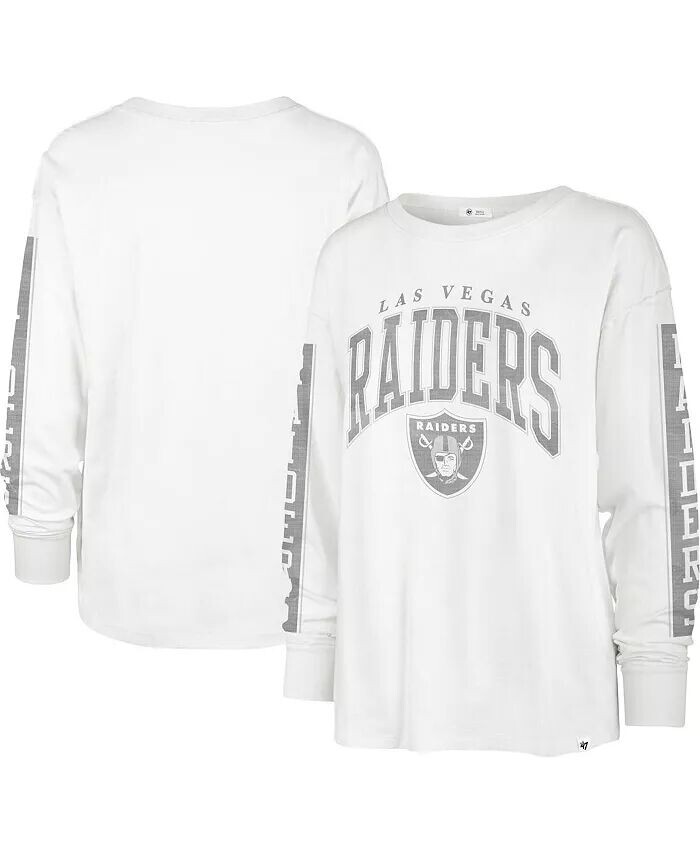 

Женская белая футболка с длинным рукавом Las Vegas Raiders '47 Brand