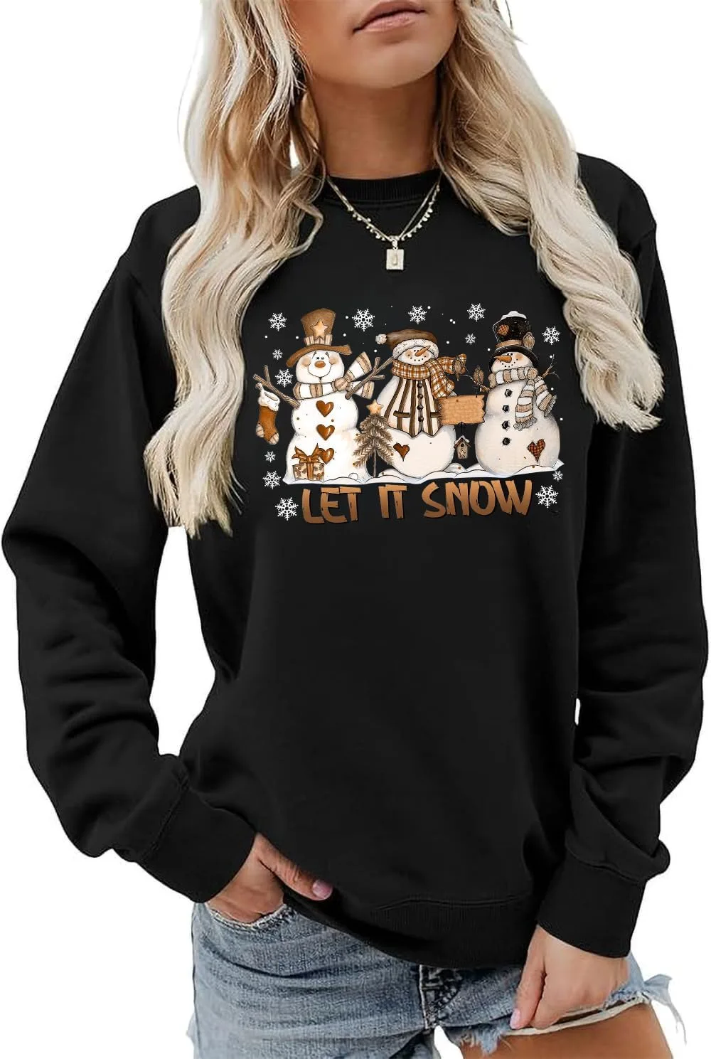 

Свитшот Let It Snow с веселым снеговиком Exosea