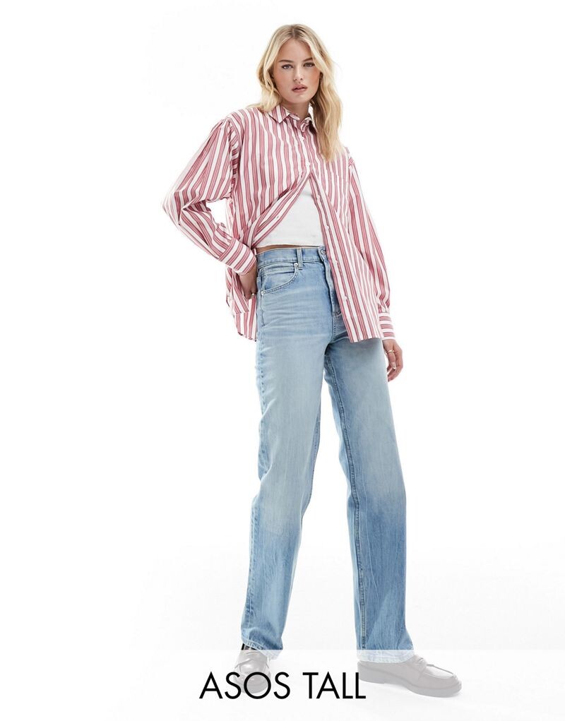 

Голубые легкие прямые джинсы ASOS DESIGN Tall