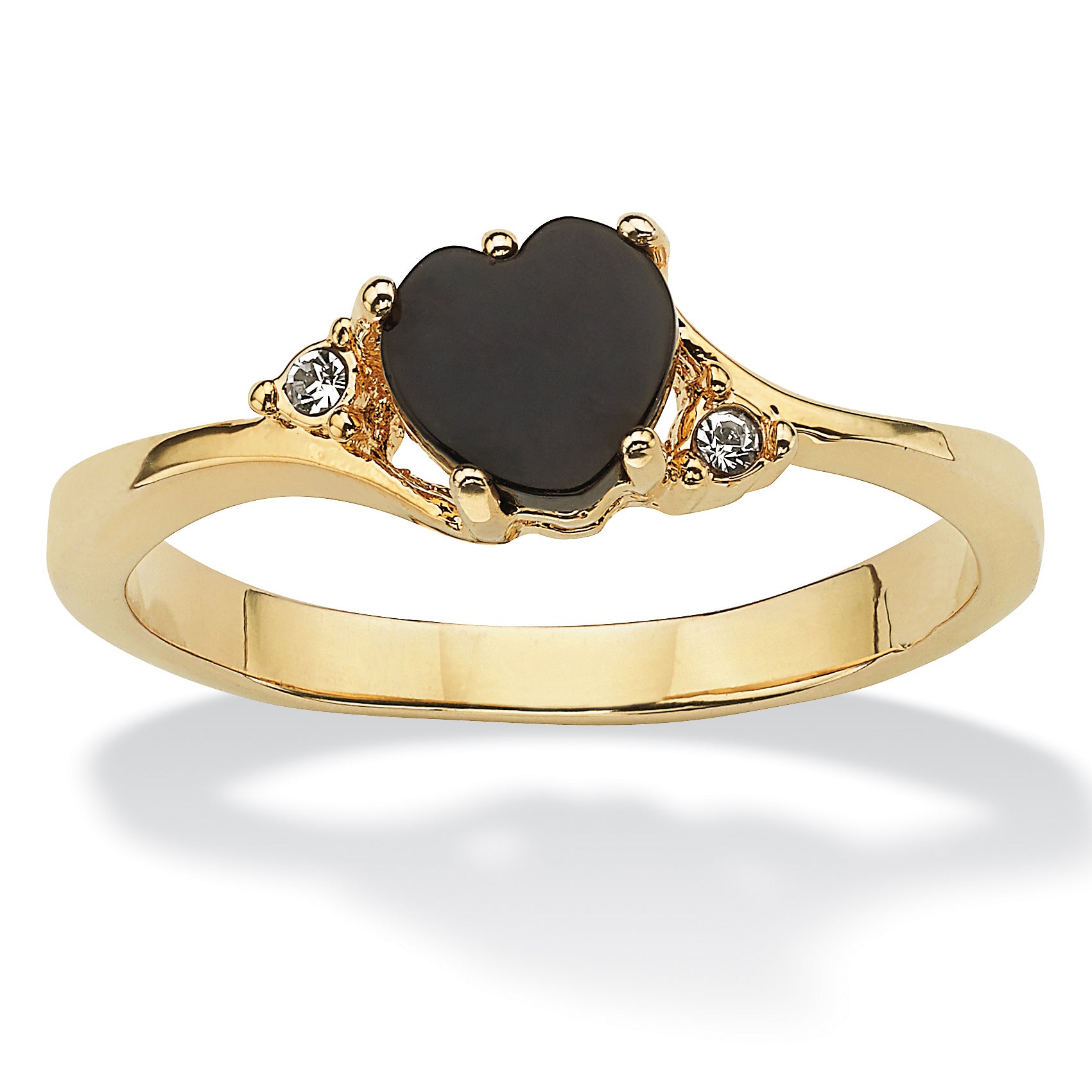 

Позолоченное кольцо с ониксом и кристаллами Palm Beach Jewelry, желтый