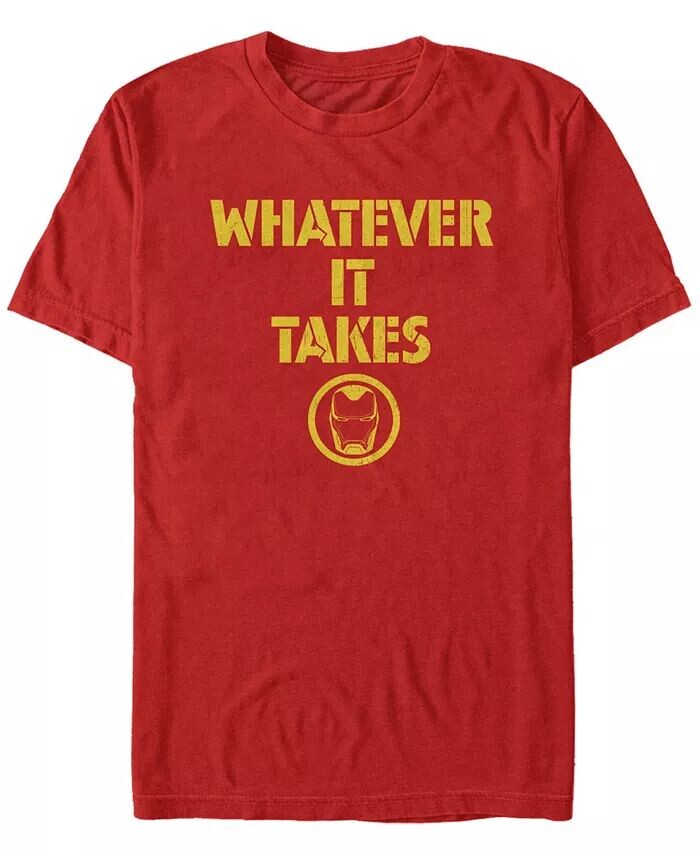 

Мужская футболка с коротким рукавом Marvel Avengers Endgame Whatever It Takes Iron Man Logo Fifth Sun, красный