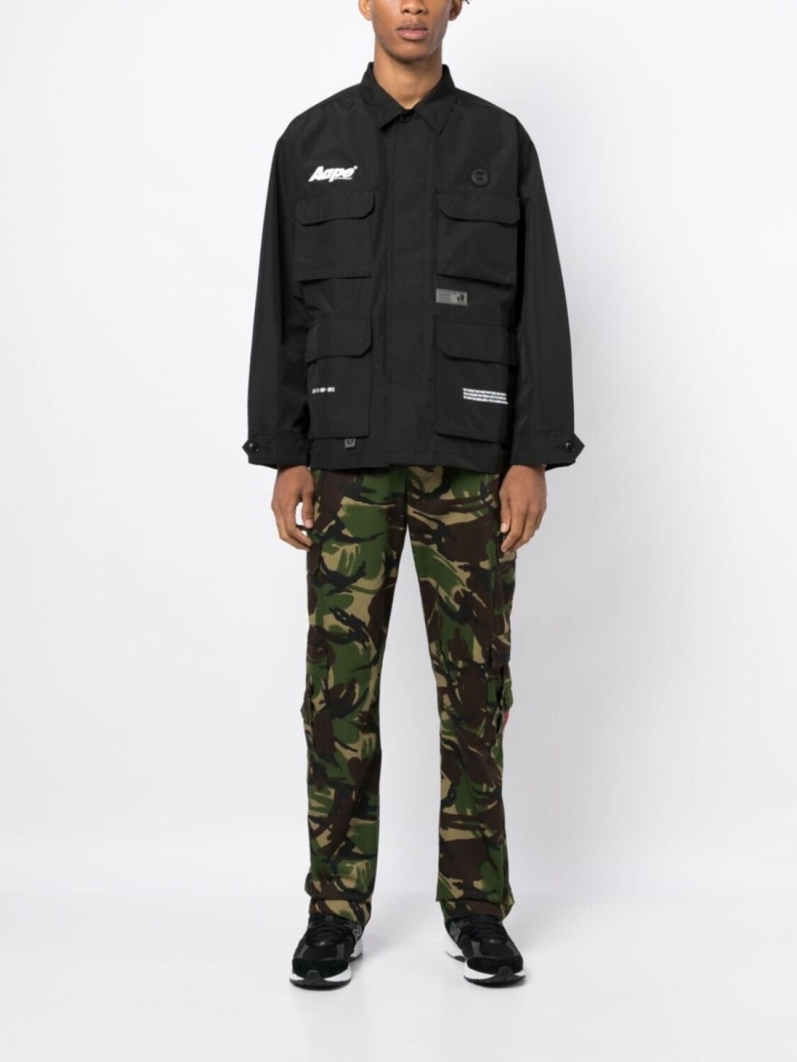 

Куртка с карманами и логотипом AAPE BY *A BATHING APE, черный