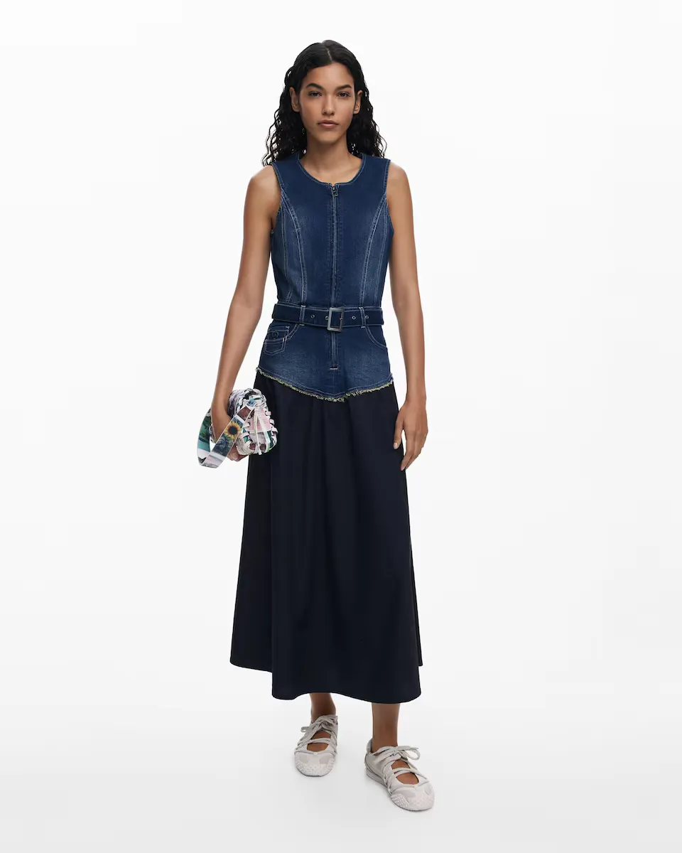 

Джинсовое комбинированное платье Desigual, синий