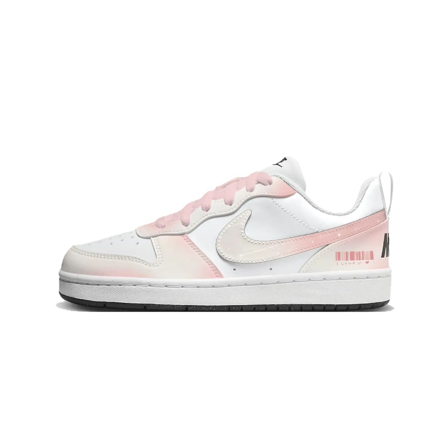 

Nike Кроссовки для скейтбординга Court Borough Galaxy Grapefruit дышащие низкие белые розовые детские