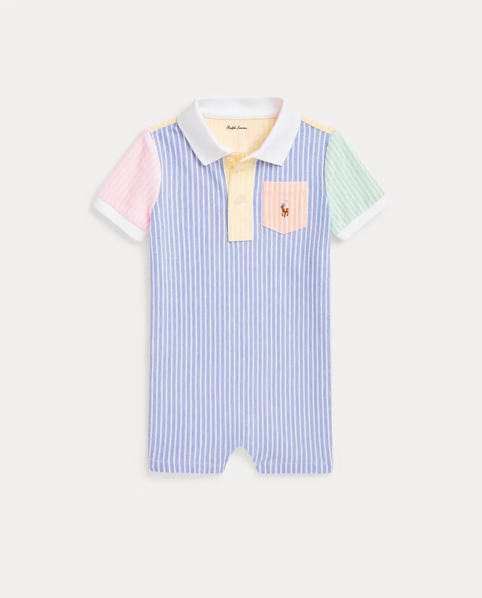 

Хлопковый комбинезон для мальчиков с вышитой лошадкой Polo Ralph Lauren, синий