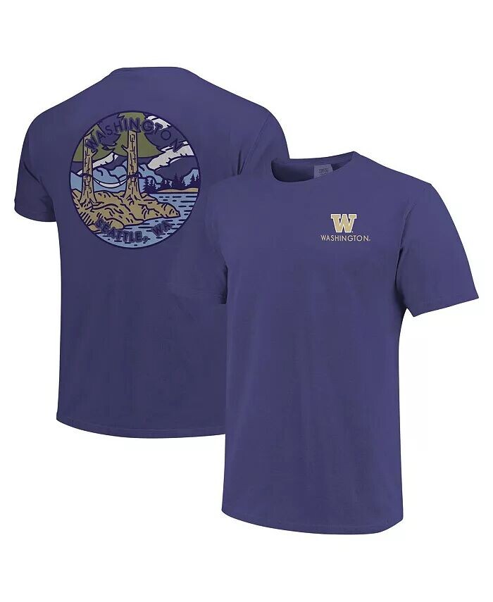 

Мужская и женская фиолетовая футболка Washington Huskies Scenic Comfort Colors Image One