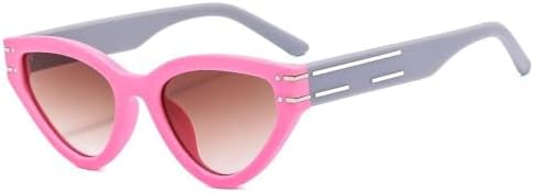 

Солнцезащитные очки «кошачий глаз» 2026 года для женщин, ретро-винтажные солнцезащитные очки с леопардовым принтом, треугольные очки с градиентным переходом цвета MTZJH, Pink Grey Tea