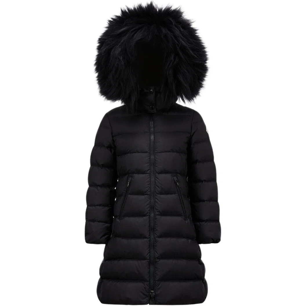 Пуховик длинный Moncler детский черный