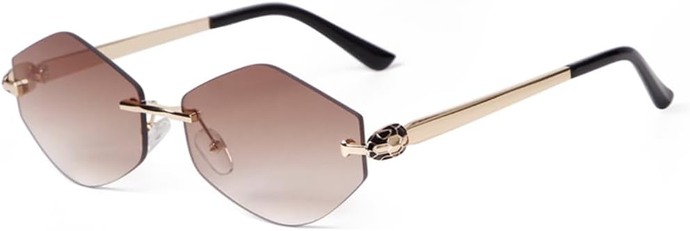 

Солнцезащитные очки с защитой UV400 | Металлическая безрамочная конструкция, градиентные линзы | Для женщин и мужчин, для занятий спортом на открытом воздухе и вождения DSVIGF, 02