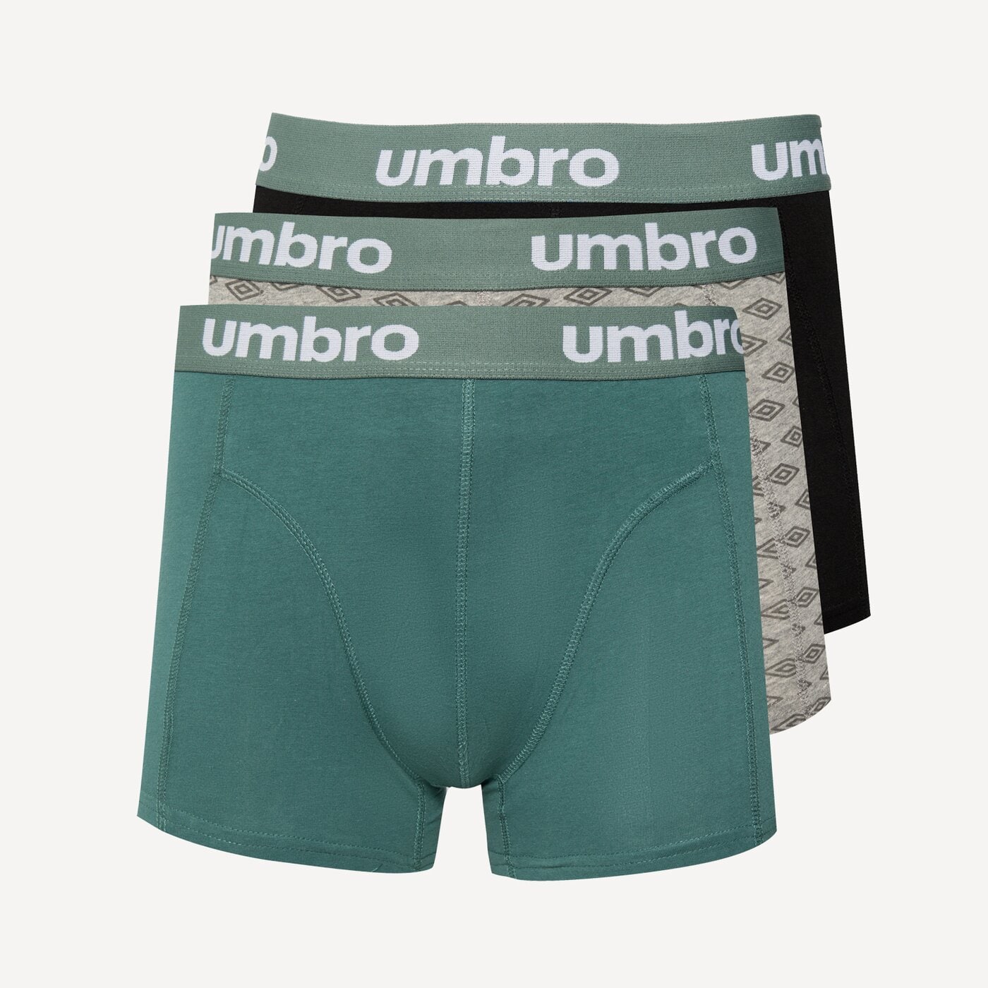 

Трусы-боксеры Umbro Myko, зеленый / черный / серый