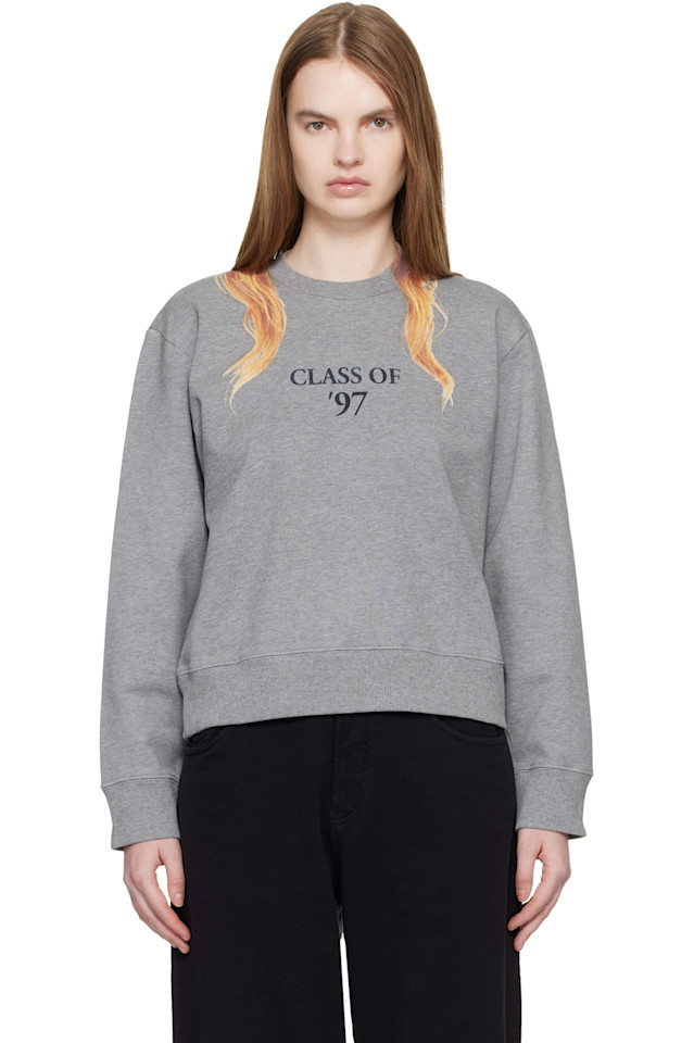 

Mm6 Maison Margiela Серая хлопковая толстовка без начеса