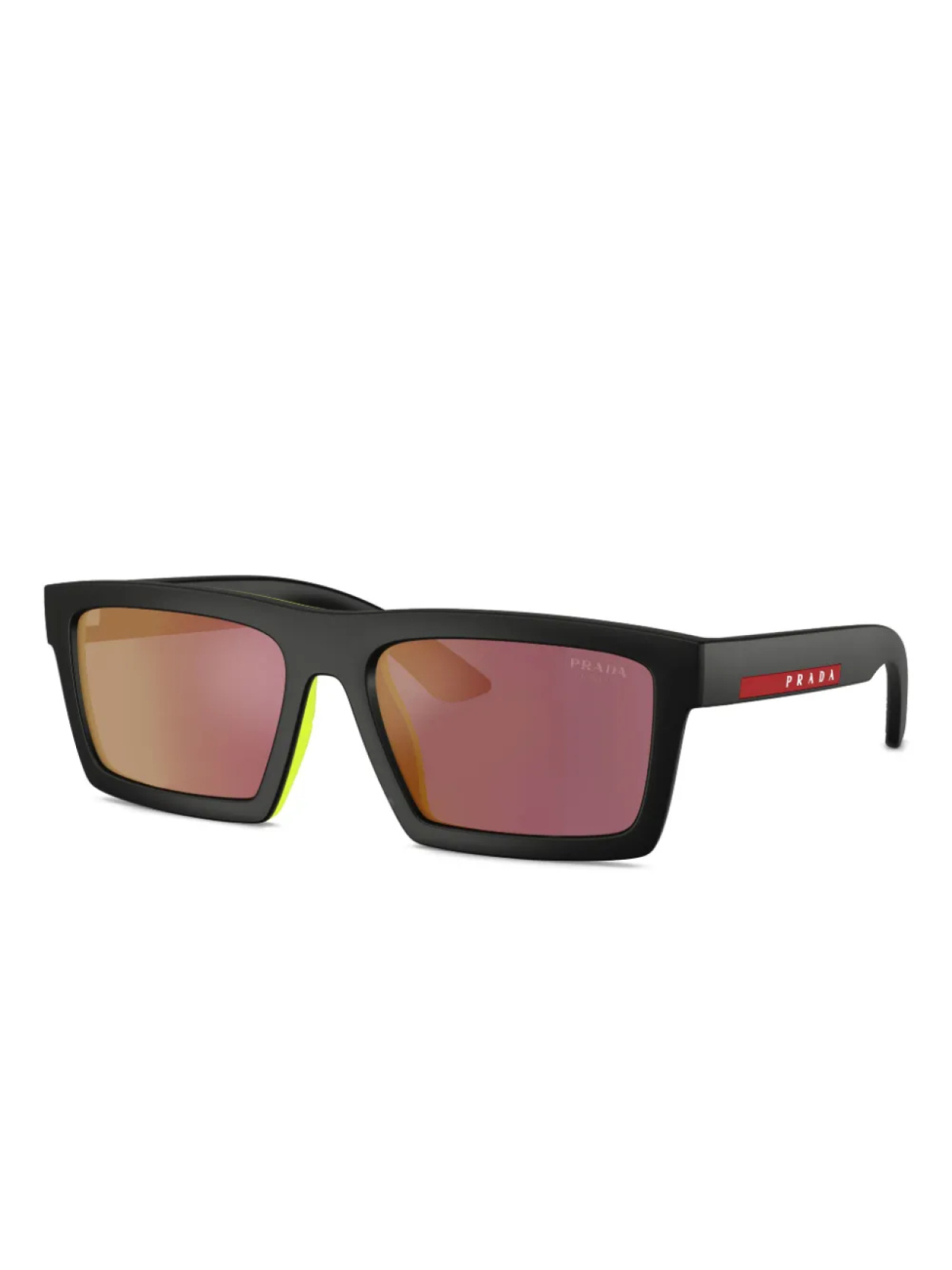 Prada Linea Rossa rectangle-frame солнцезащитные очки, черный — фото 2