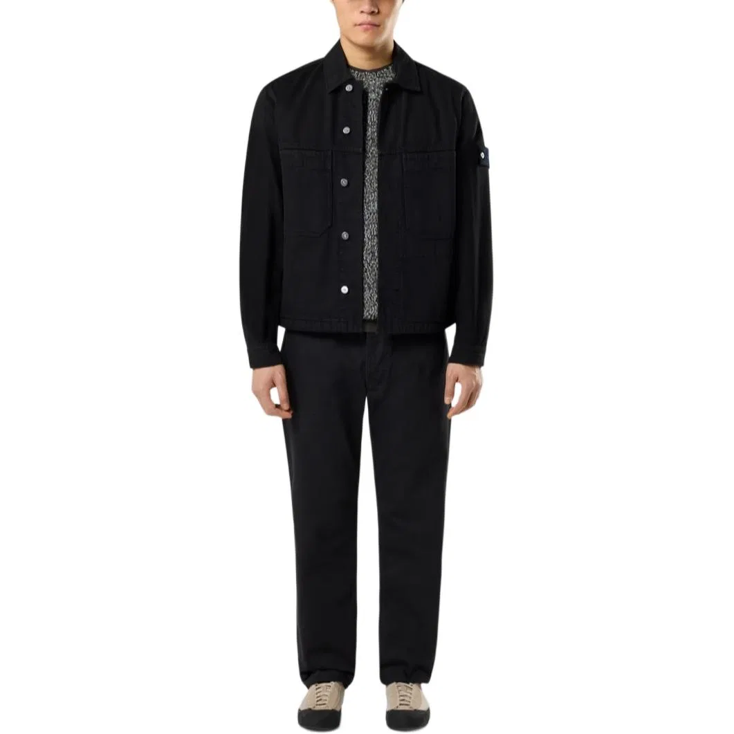 Куртка джинсовая biker garment dyed STONE ISLAND, Black — фото 4