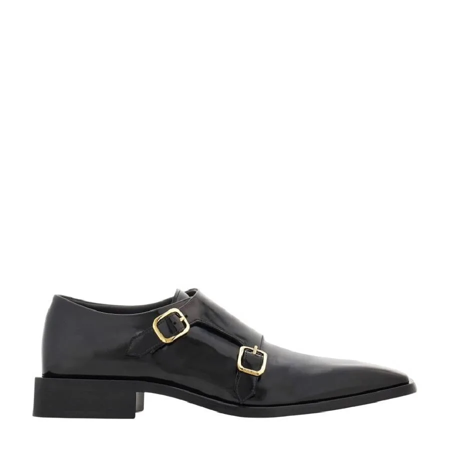 Кожаные лоферы Ferragamo с двойной пряжкой, черный