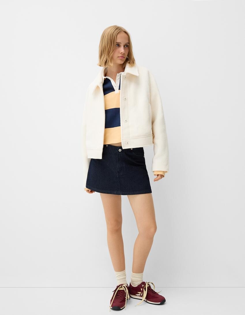 

Мягкая куртка Bershka, бежевый
