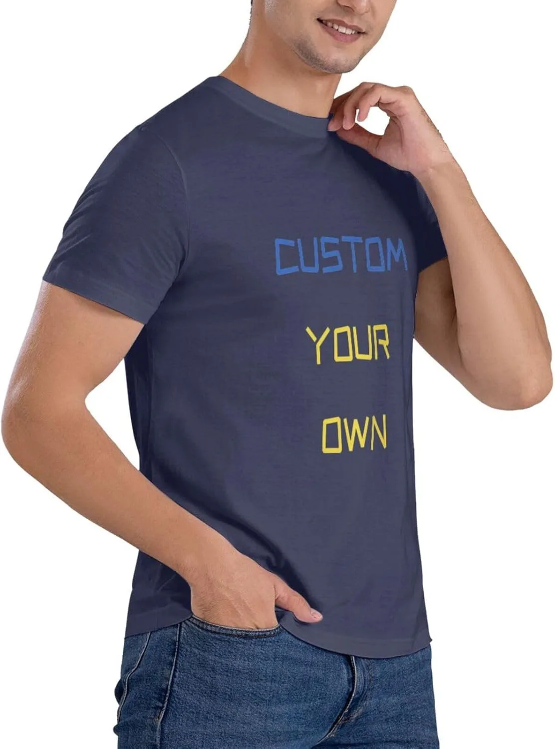 Футболка Customized с принтом спереди и сзади, Cotton, с фото и текстом — фото 3