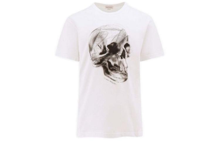 

Футболка с принтом черепа Alexander McQueen, белая