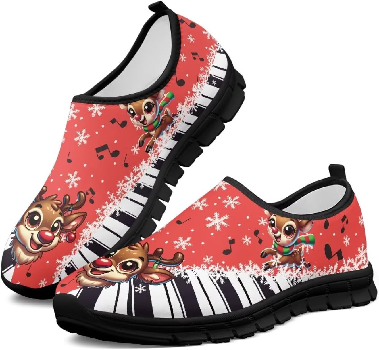 

Рождественские кроссовки для женщин для бега по дороге, ходьбы и тенниса, дышащие легкие обувь, подарок для семьи Chririnla, Cute Christmas Elk