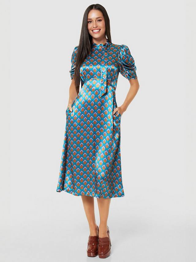 

Геометрическое платье а-силуэта Closet London, цвет Turquoise/Multi