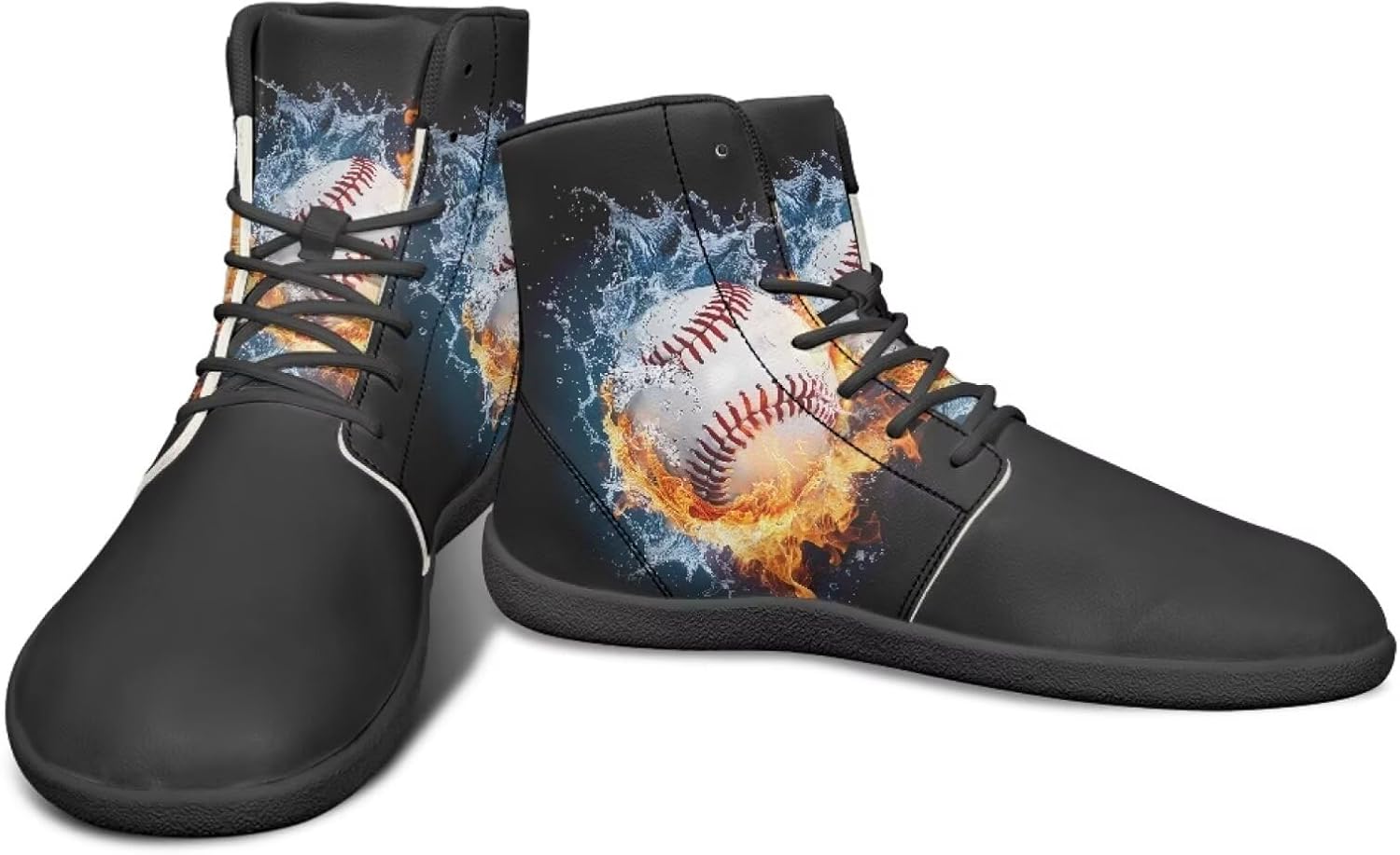 

Кроссовки-босоножки с высоким верхом для мужчин, минималистичная обувь для бега с резиновой подошвой для заземления Watdotory, Water Flame Baseball Design