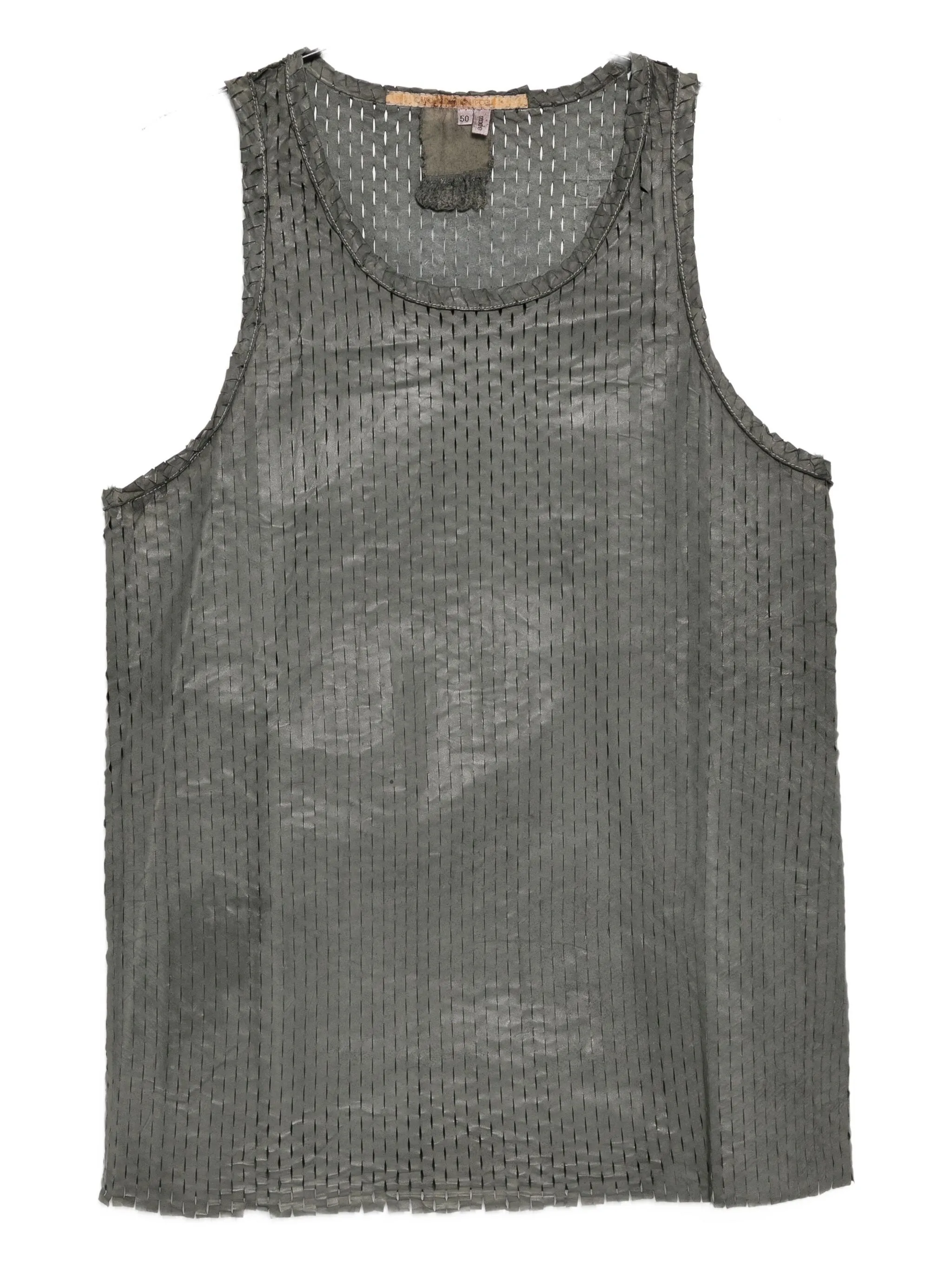 

Майка из перфорированной кожи Carol Christian Poell, серый