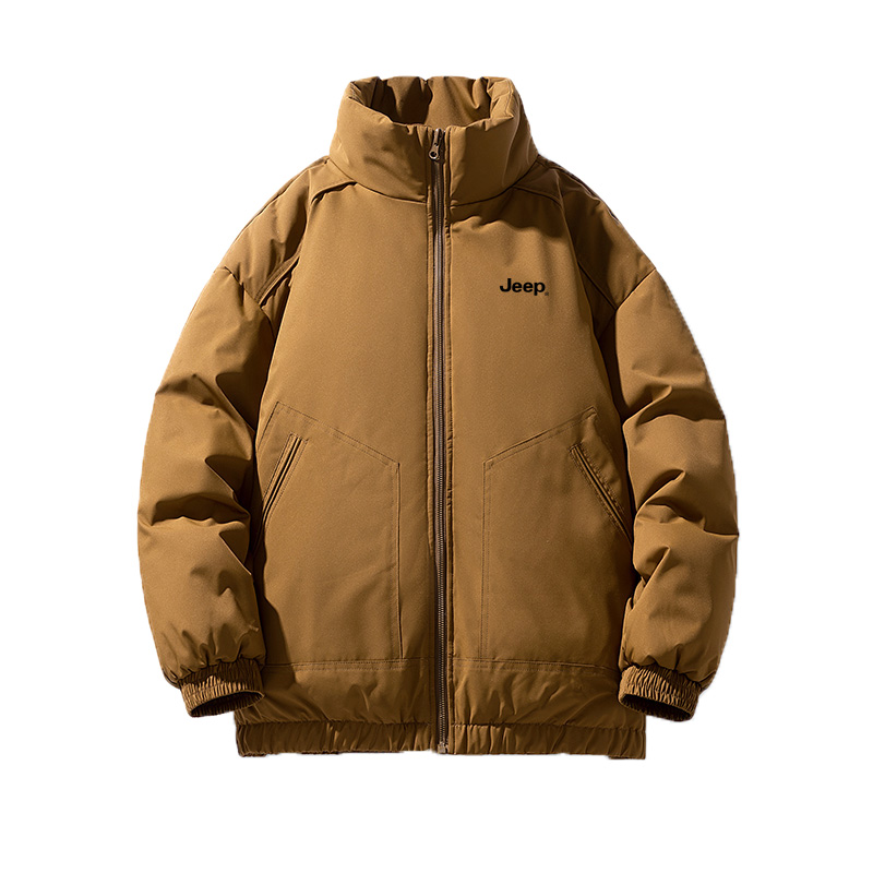 

Пуховик мужской с воротником стойкой утепленный стеганый Jeep, коричневый