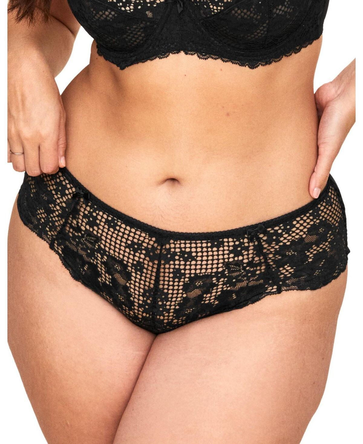 

Женские трусики-хипстеры больших размеров Cinthia Adore Me, черный