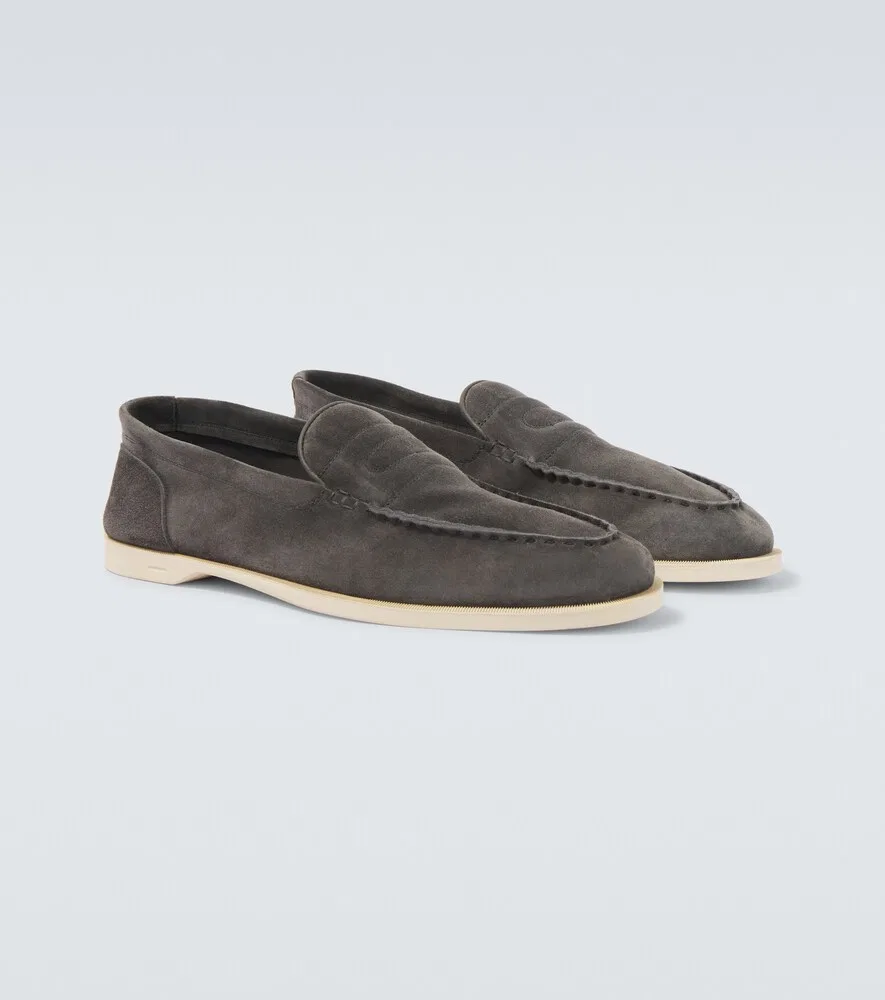 Замшевые лоферы Pace John Lobb, серый