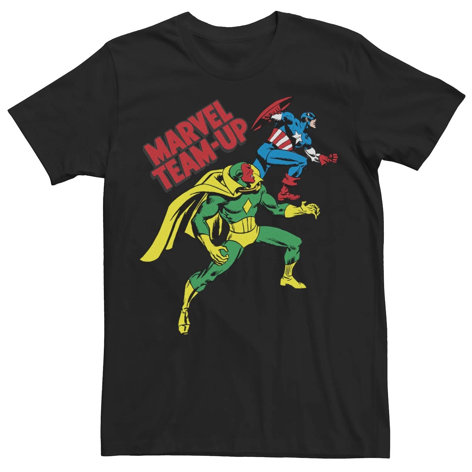 

Мужская футболка Captain America & Vision Team-Up Marvel, черный