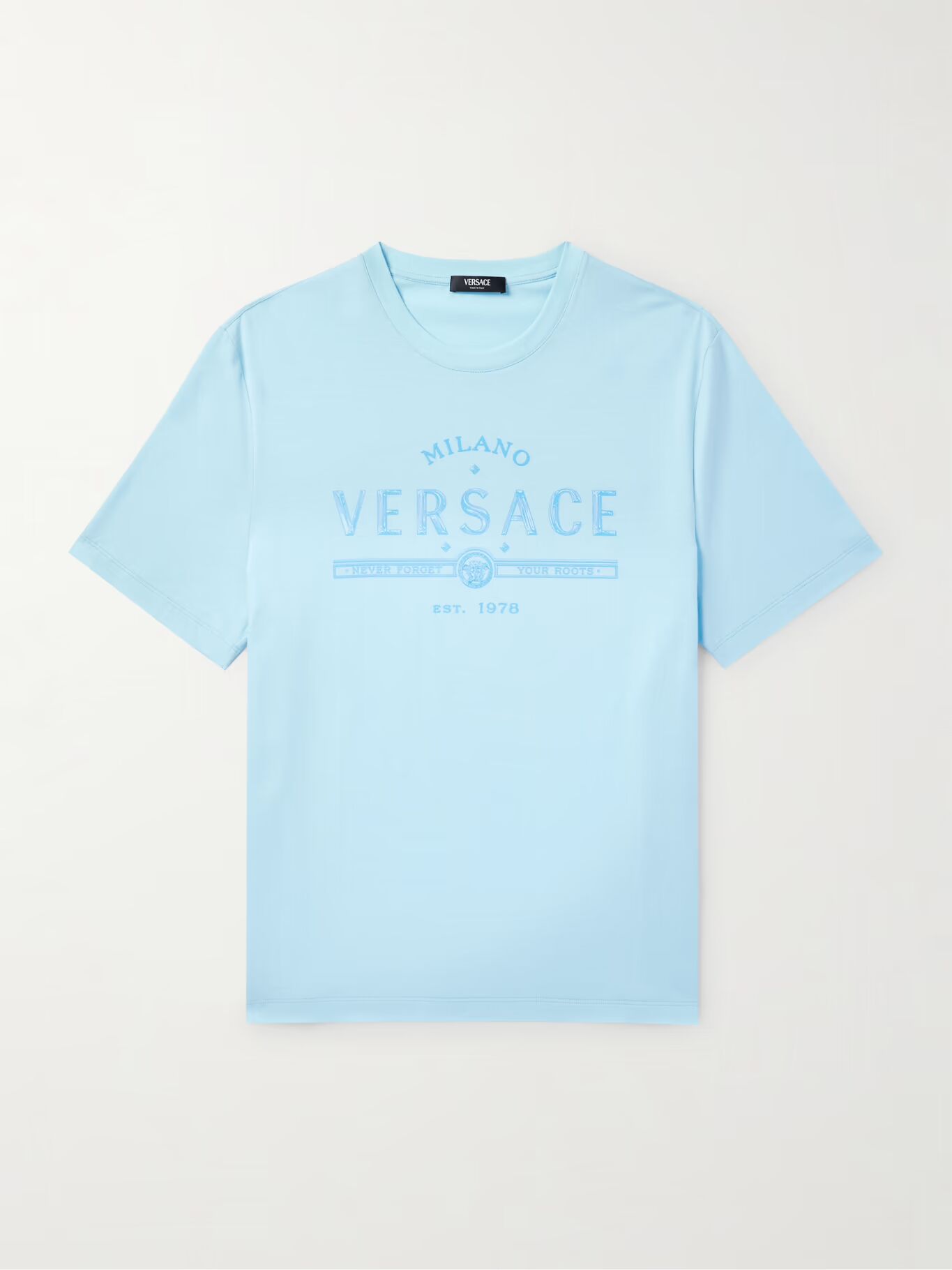 

Футболка из хлопкового джерси с логотипом VERSACE, синий