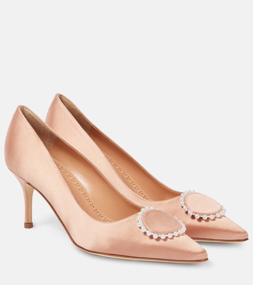 Kifaclo 70 атласные туфли-лодочки с декором Manolo Blahnik, 8802 Lcor