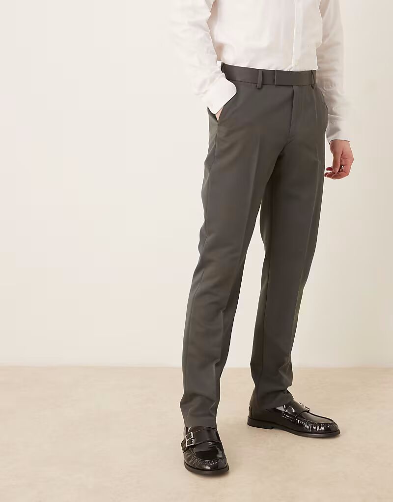 

Брюки ASOS DESIGN smart slim fit темно-серого цвета