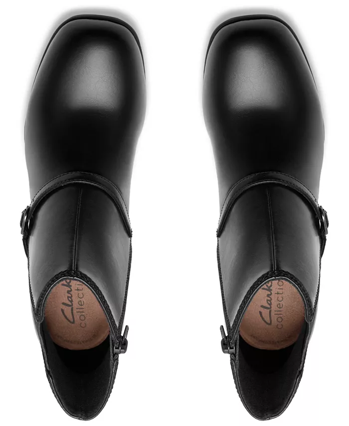 Коллекция Women's Keirsta Day Block Heel Booties Clarks, черный — фото 4
