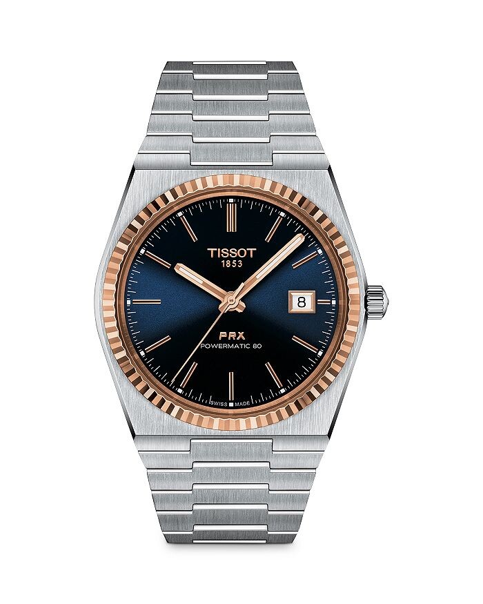 

Золотые часы Tissot PRX, 40 мм, синий